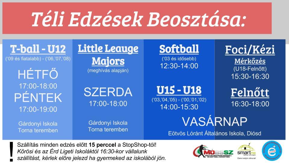 Winter practice schedule